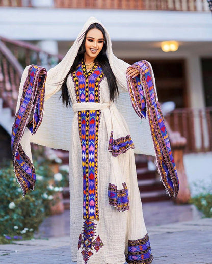Bright and Colorful Habesha Dress Cultural Dress Ethiopian Traditional Dress