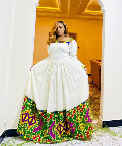  Colorful Pattern Ethiopian Traditional Dress