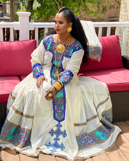Radiant Cultural Vibrance Habesha Dress