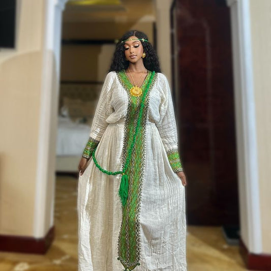 Green Cultural Habesha Dress