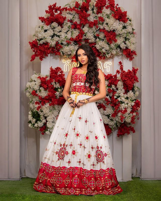 red habesha wedding dress