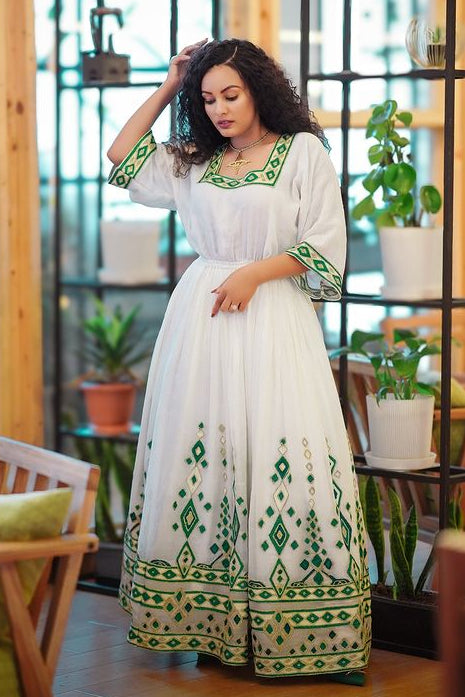 Elegant Green Habesha Dress