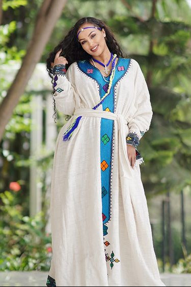 Elegant Blue Habesha Dress 