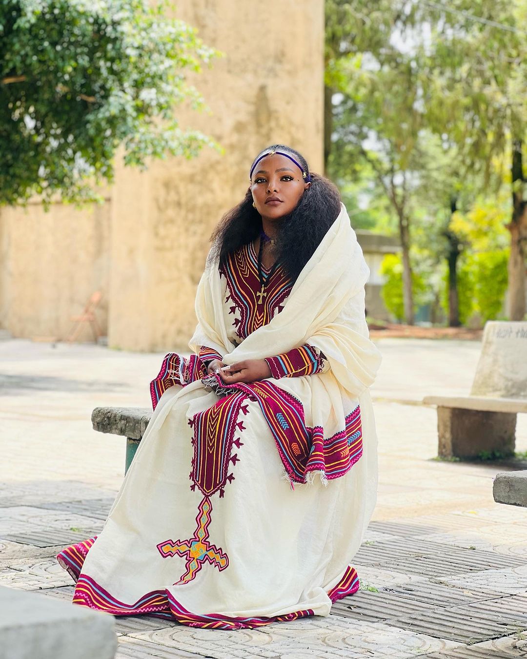 Glamourous Red Habesha Kemis with Intricate Detailing Graceful Traditional Ethiopian Dress