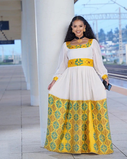 Elegant Golden Habesha Dress