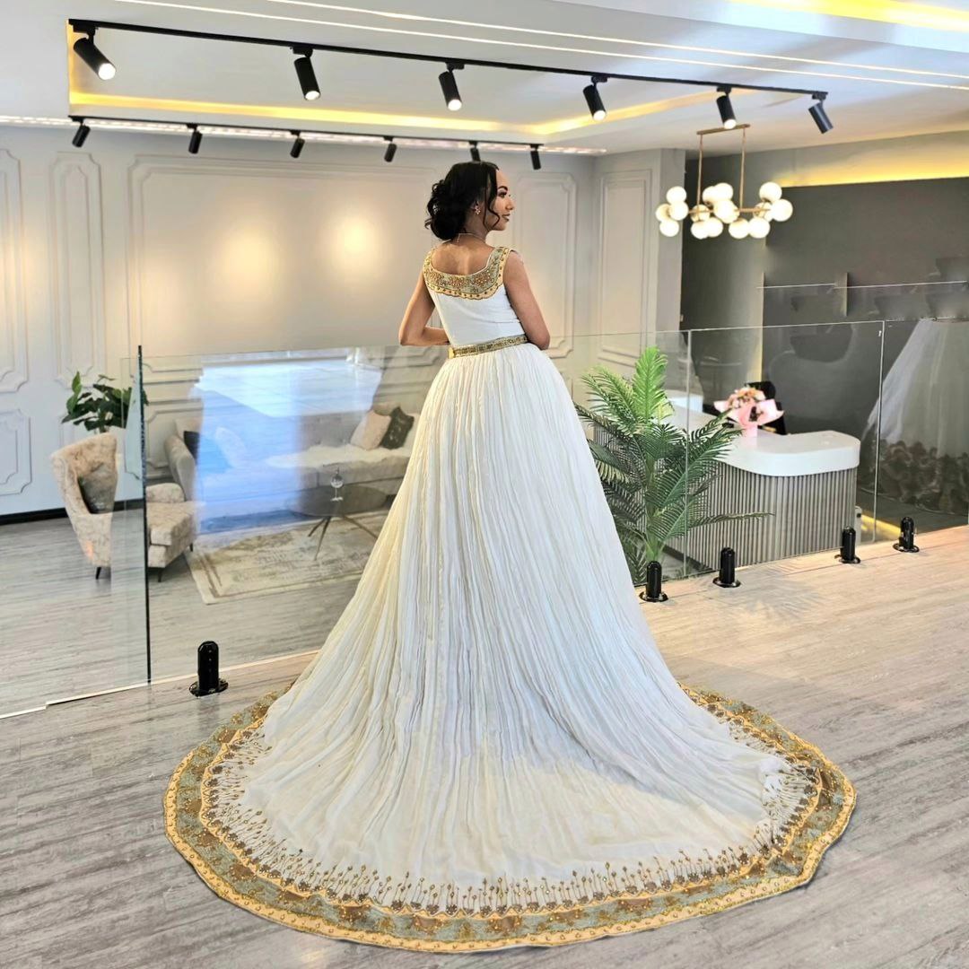 Fabulous Ethiopian Hand-knitted Wedding Dress Majestic Traditional Habesha Wedding Gown