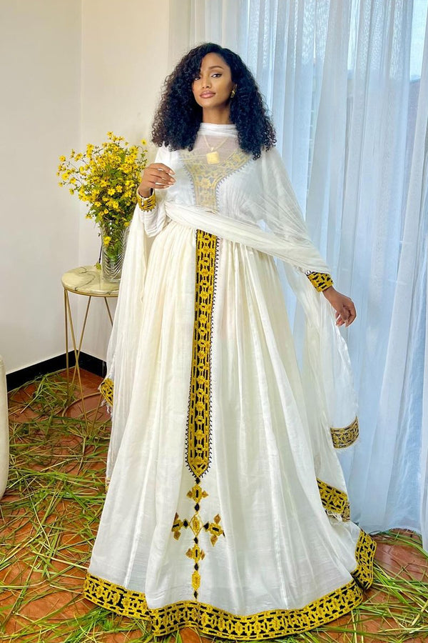 Gorgeous Yellow Habesha Dress