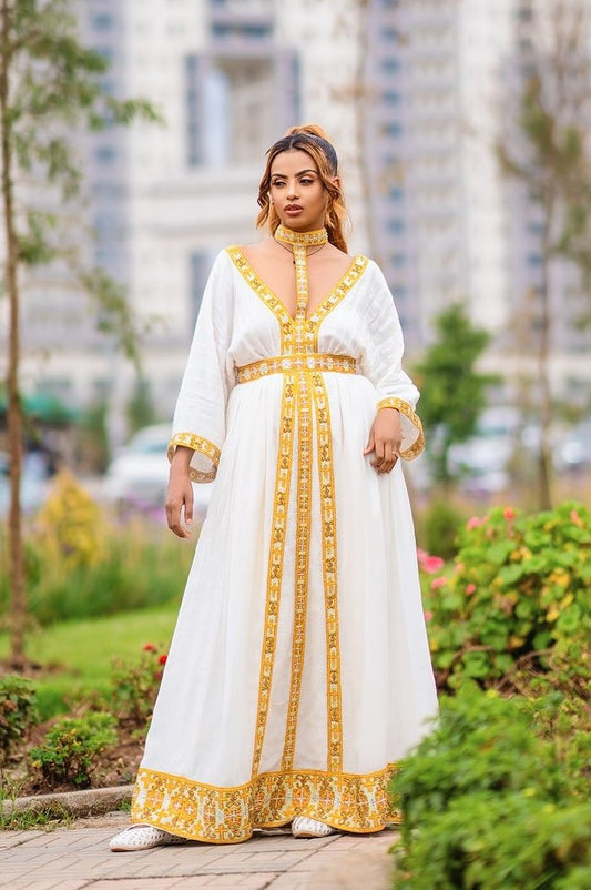 Stylish Golden Habesha Dress