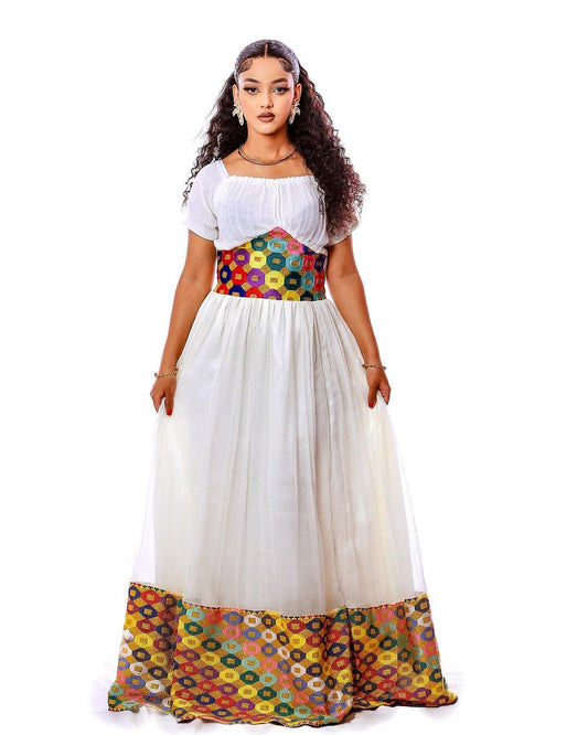 Fashionable Colorful Habesha Dress