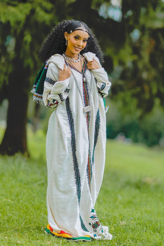 Delightful Cultural Habesha Dress: Unbelievable Handstitched Traditional Design on Ethiopian Dress, Suitable for Every Event Habesha Kemis