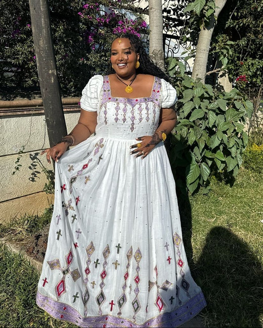 Fresh Look in Multicolored Ethiopian Traditional Dress