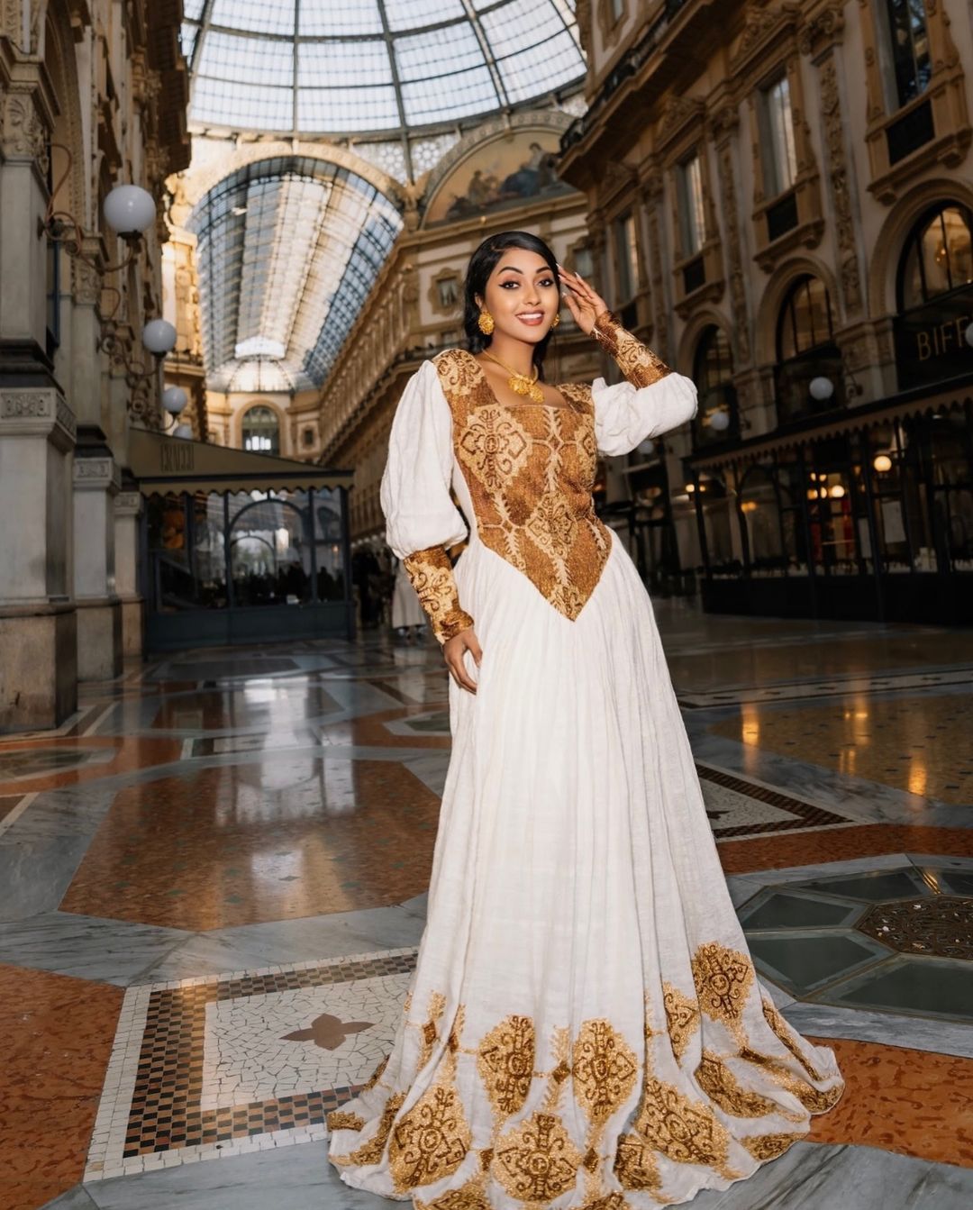 Golden Corset Traditional Ethiopian Dress