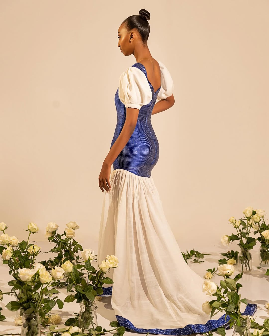 Vibrant Blue Trdaitional Ethiopian Dress Back