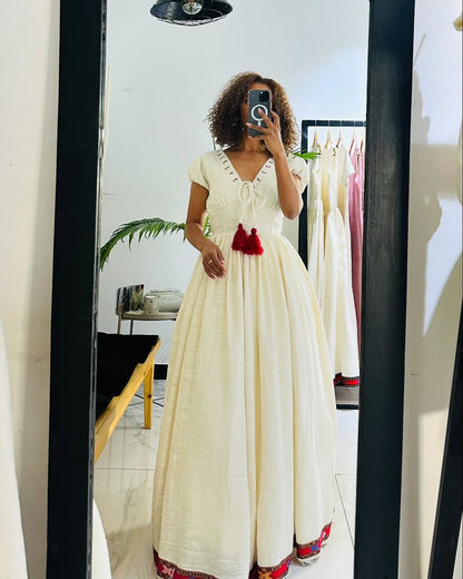 Capturing Red Habesha Dress: Easy Looking Traditional Ethiopian Dress Versatile for Every Event Habesha Kemis