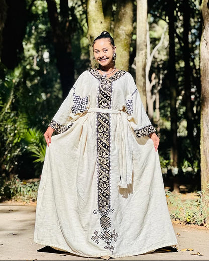 Timeless Cream Habesha Dress