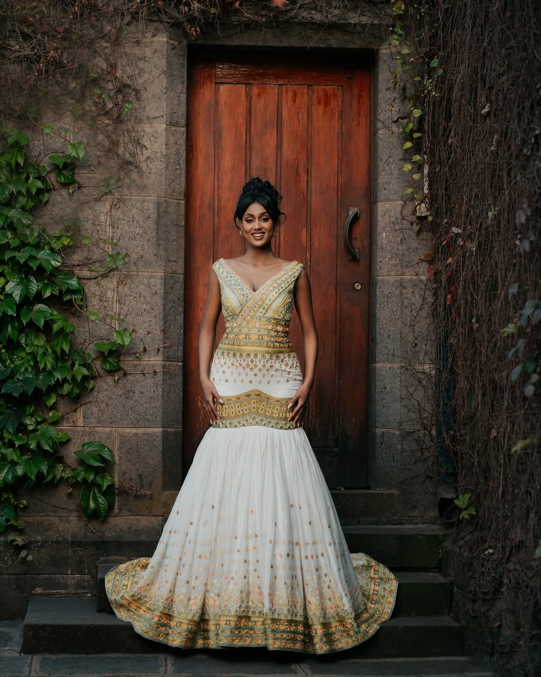 Exquisite Golden Matching Ethiopian Couples Wedding Outfit: Sophistication and Elegance with Habesha Couples Attire for Your Special Day