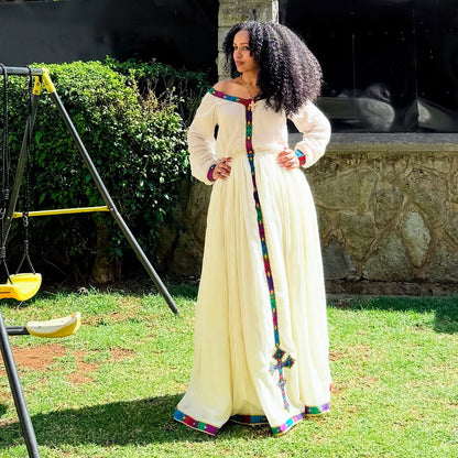 Elegance in Simple Traditional Ethiopian Dress: Cultural Design in Habesha Dress Beautiful Handcrafted Eritrean Clothing