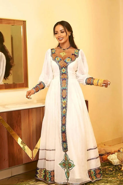 Charming Colorful Cultural Ethiopian Dress