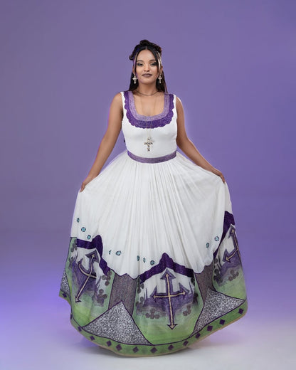 Igniting Beauty with Purple Ethiopian Clothing