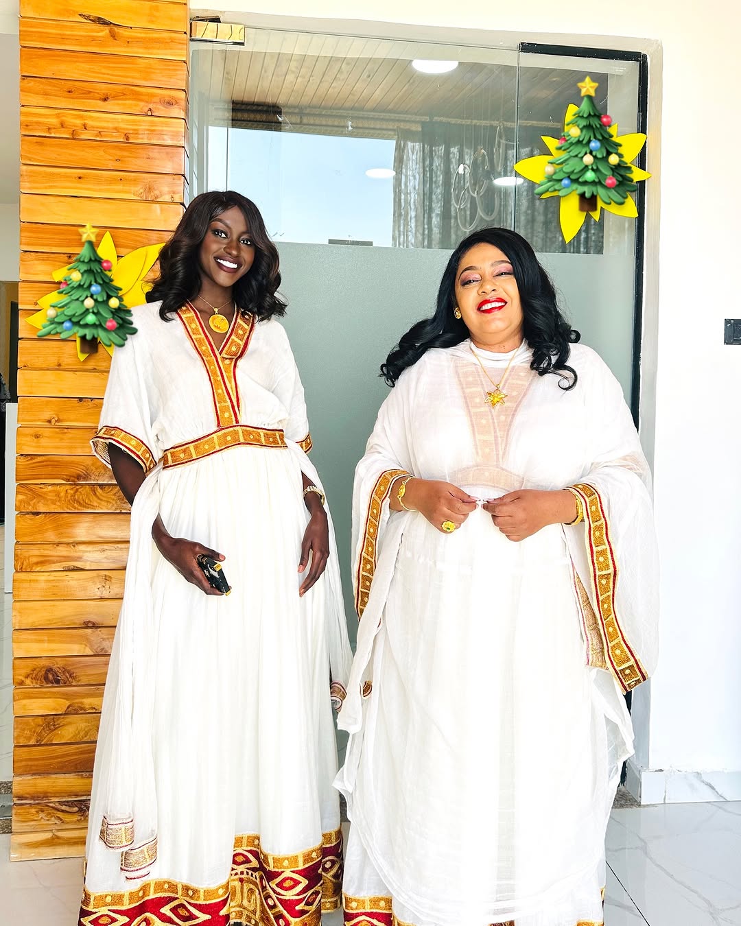 Classy Golden and Red Ethiopian Dress