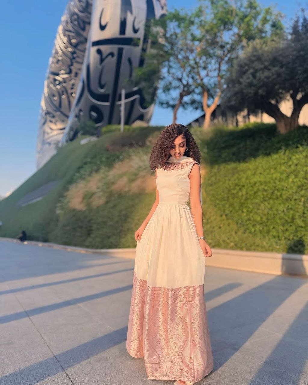 Elegant Habesha Kemis with Pink Detailing for Special Occasion - Traditional Ethiopian Dress - Eritrean Clothing
