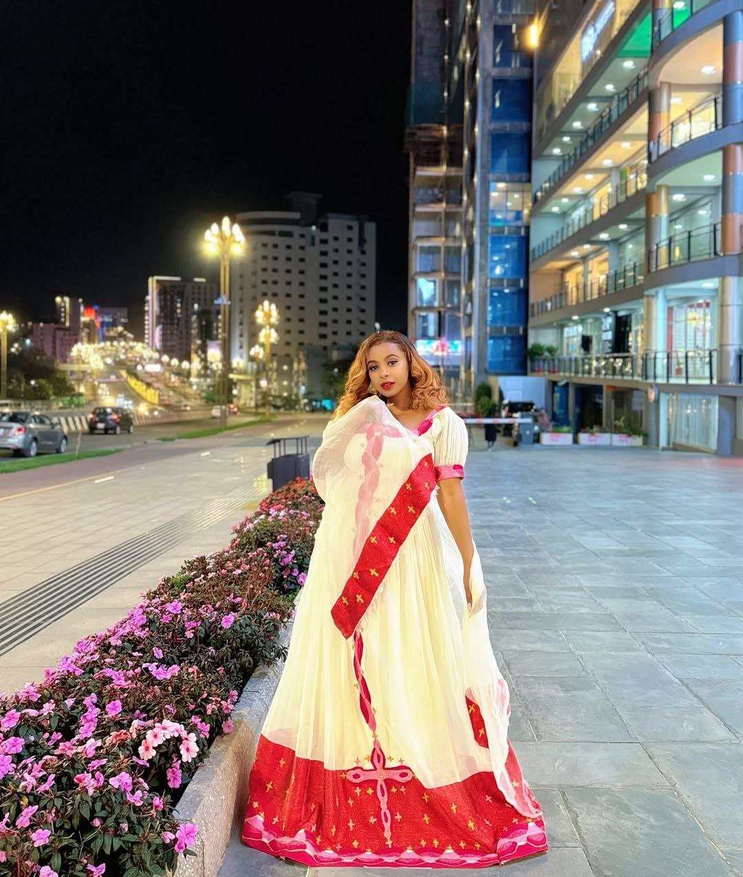 Elegant  Red Habesha Kemis with Intricate Details – Ethiopian Traditional Clothing – Habesha Dress – Ethiopian Dress
