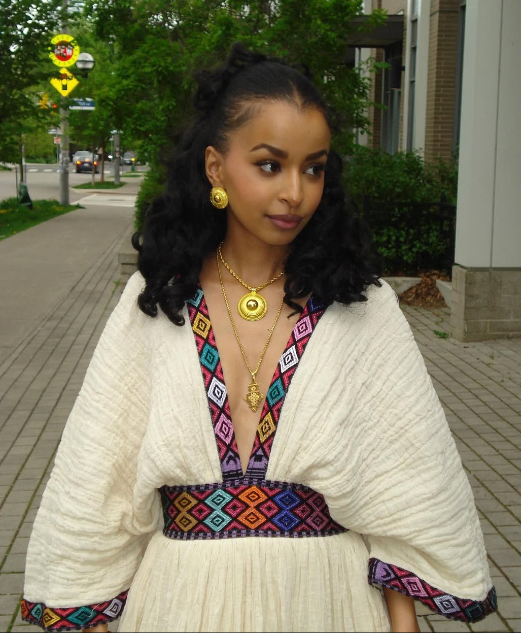 Stylish Ethiopian Dress Geometric Tilet Habesha Dress Multicolor Habesha Kemis 0005