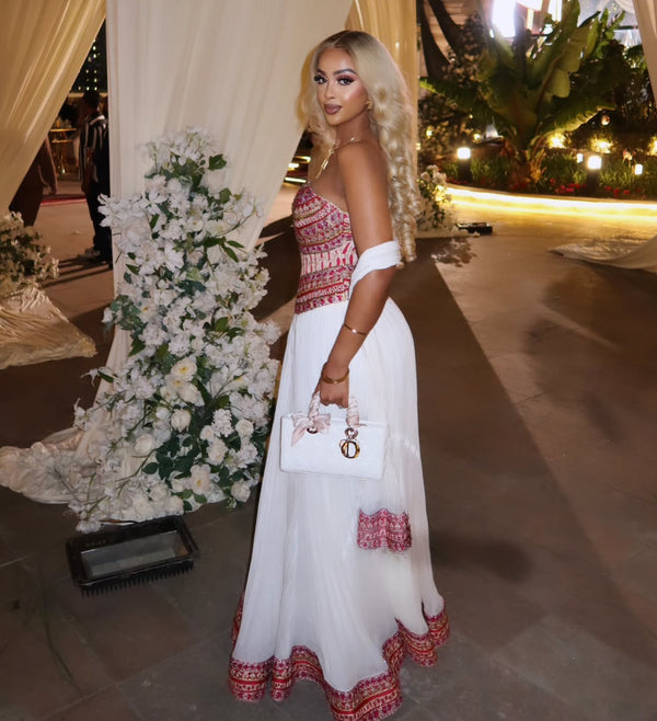 Luxury Strapless Habesha Kemis Pink Embroidery Ethiopian Dress Elegant Habesha Dress Inspired Style 802
