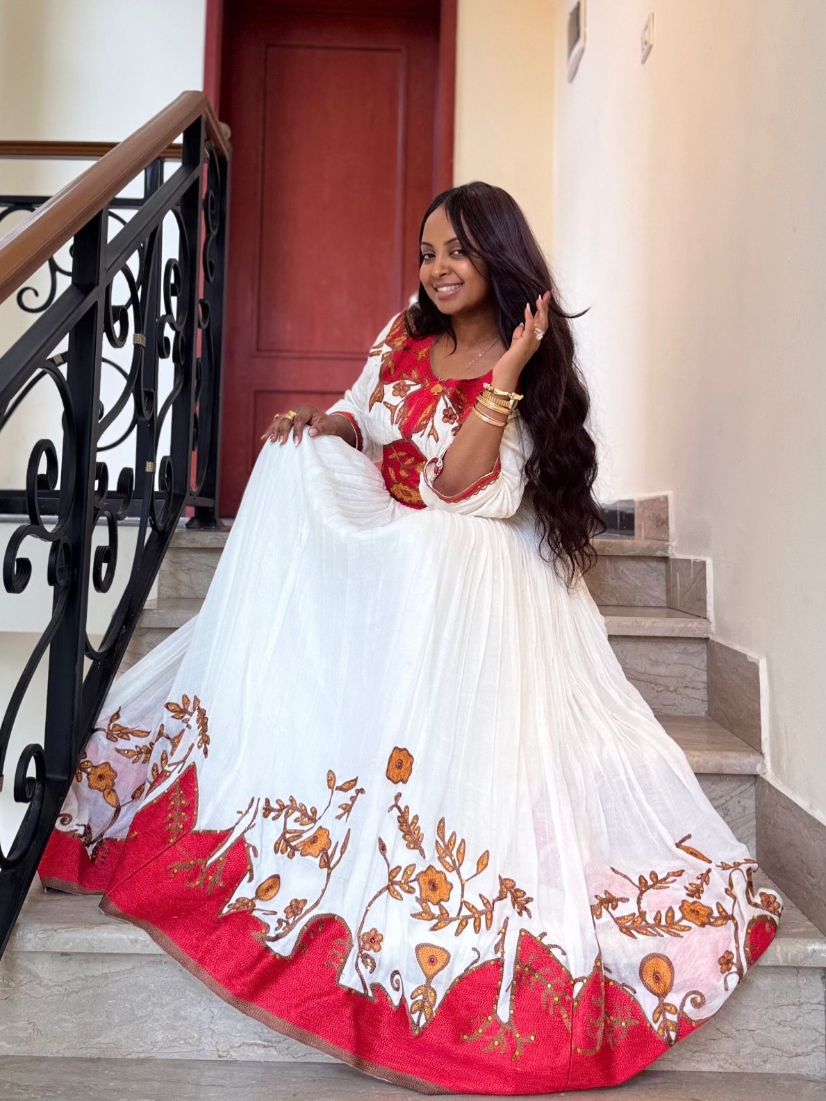 Radiant Red Habesha Kemis Timeless Traditional Ethiopian Dress Cultural Cultural Habesha Dress 806
