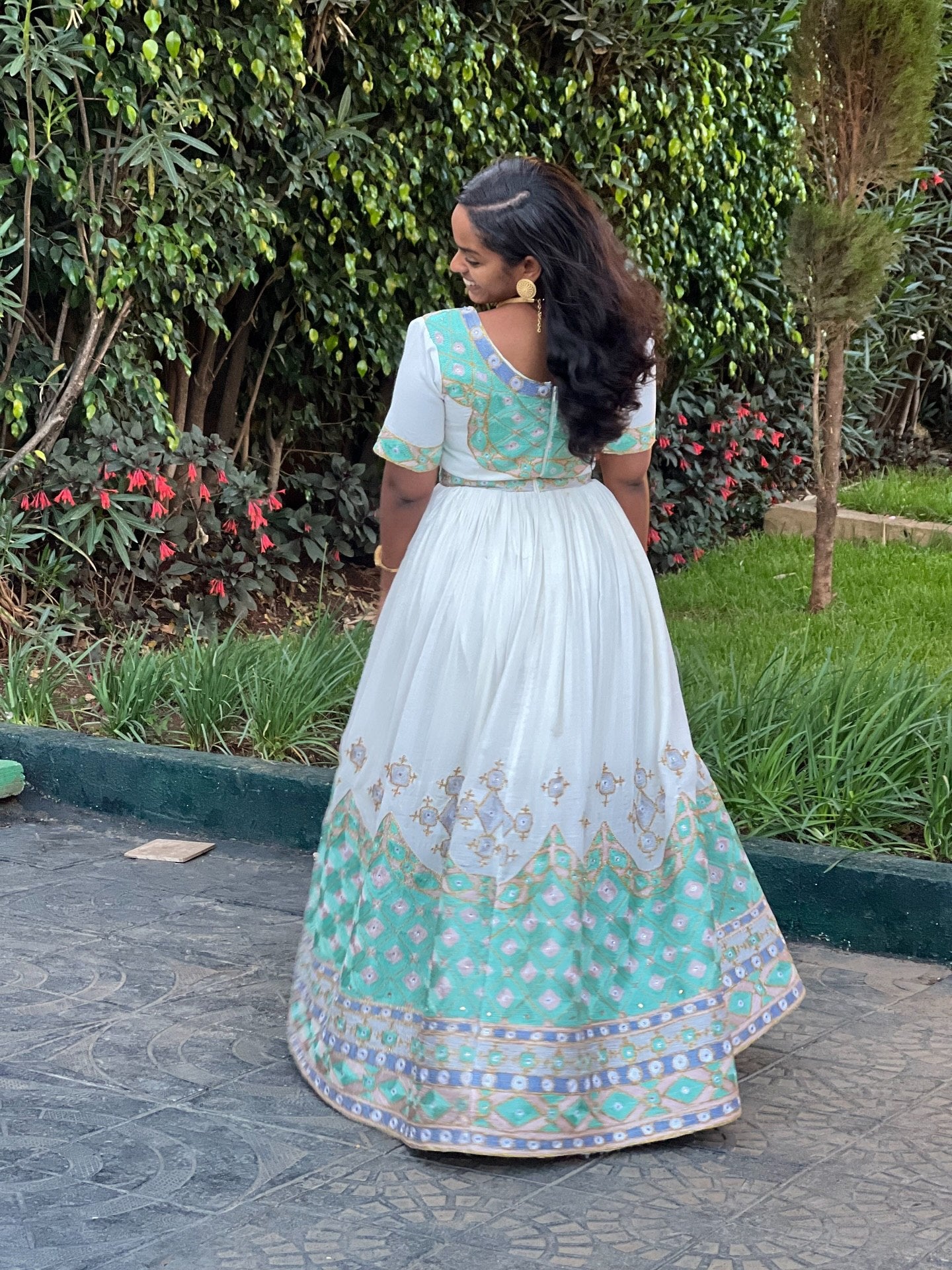Traditional Ethiopian Wedding Dress Graceful Ethiopian Habesha Dress Mint Embroidery Habesha Kemis 810