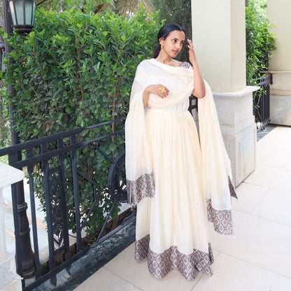 Charming Handwoven Habesha Kemis Timeless Habesha Dress Heritage Inspired Traditional Ethiopian Dress Design 812