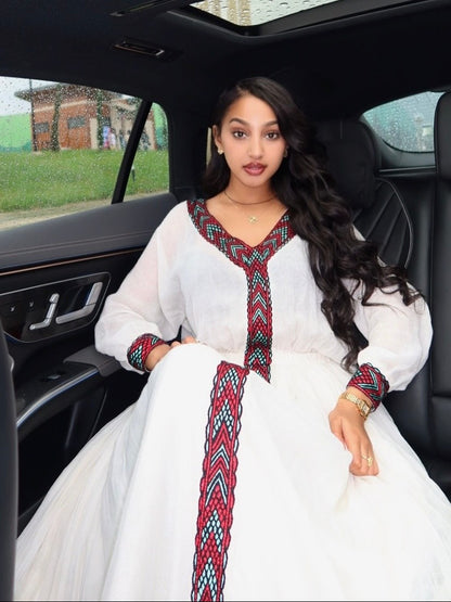 Long Sleeve Habesha Kemis Refined Traditional Weaving Habesha Dress Ethiopian Dress 845