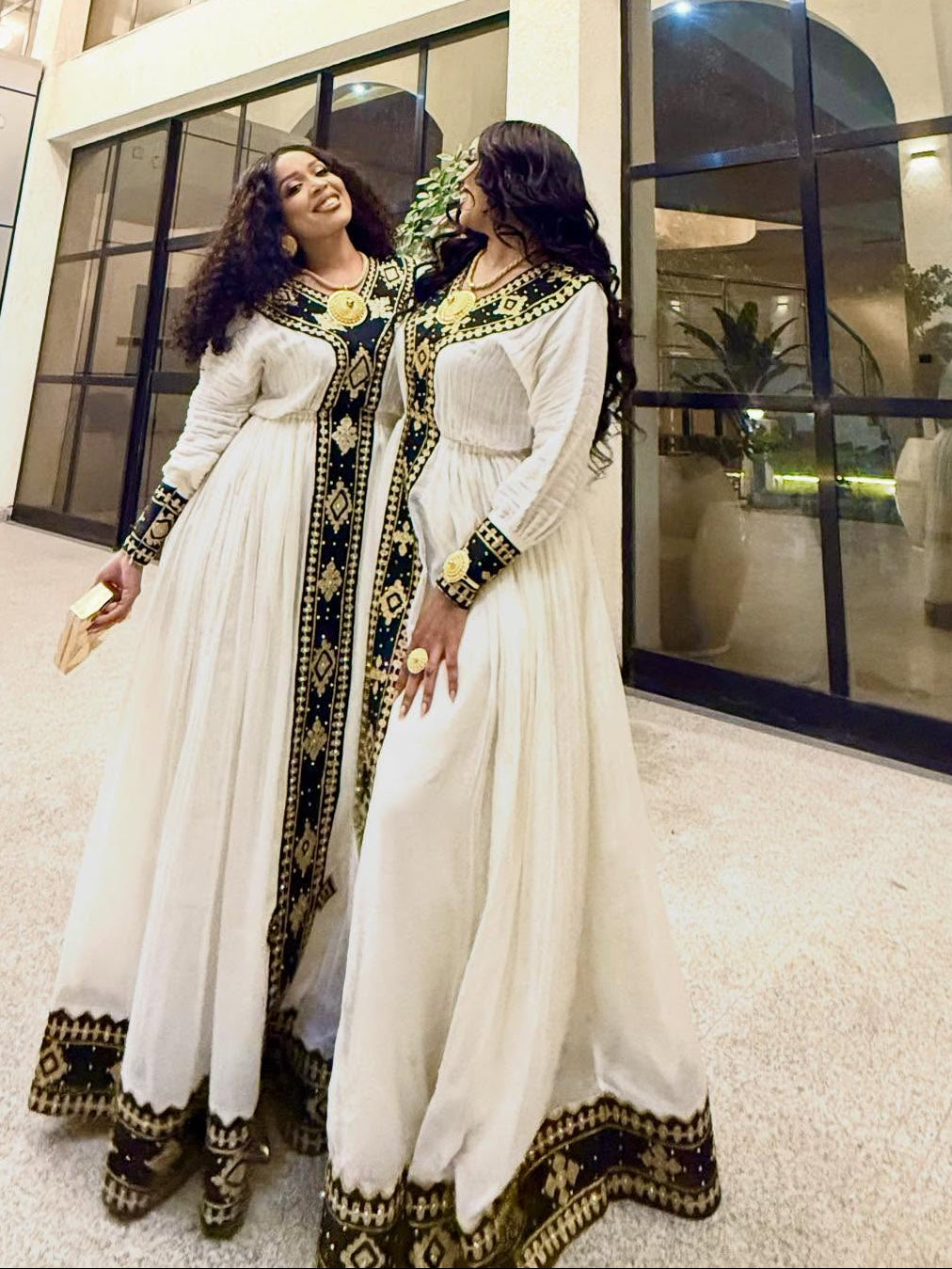 Majestic Black and Gold Embroidered Habesha Dress Regal Ethiopian Clothing Timeless Habesha Kemis 862