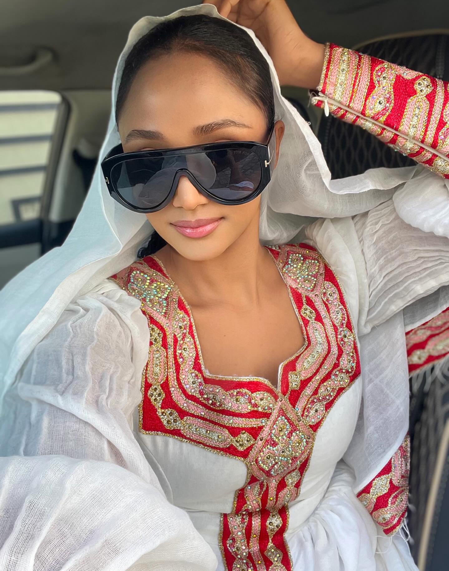 Majestic Radiant Habesha Dress Rich Crimson Red and Gold Ethiopian Clothing Habesha Kemis For Festive 934