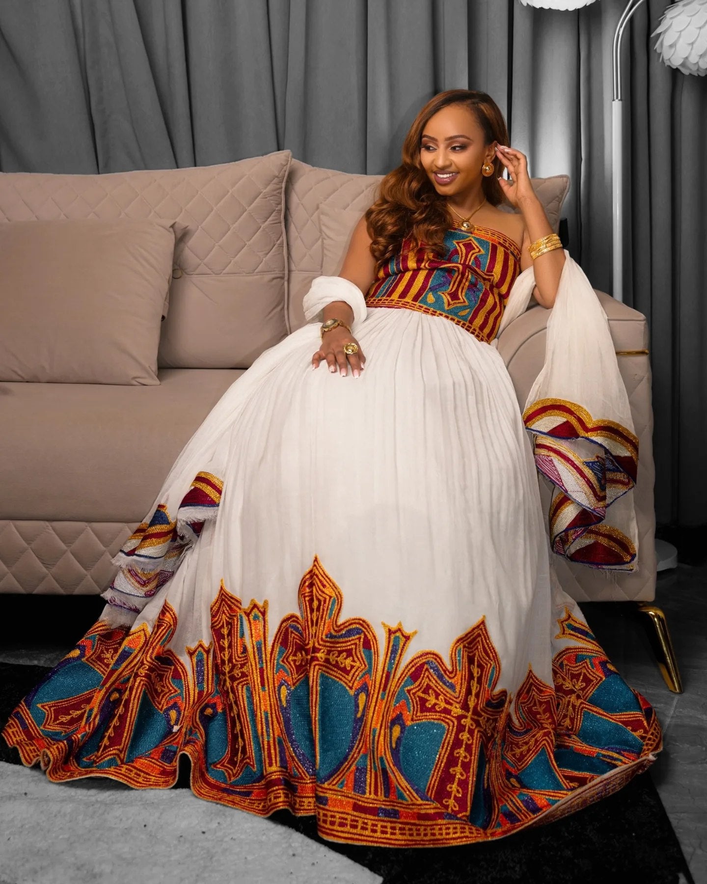 Ethiopian Traditional Dress for Women  Authentic Habesha Kemis Handwoven Eritrean Dress 1007