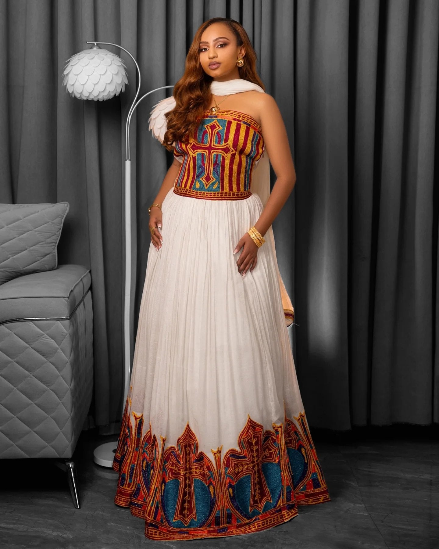 Ethiopian Traditional Dress for Women  Authentic Habesha Kemis Handwoven Eritrean Dress 1007
