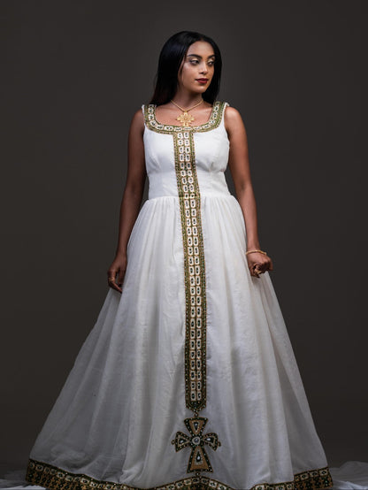  Green Gold Ethiopian Traditional Dress Luxury Cultural Habesha Kemis