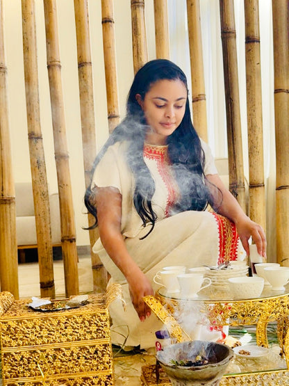 Crimson Threaded Ethiopian Dress Distinctive Cultural Habesha Kemis Coffee Dress 1070
