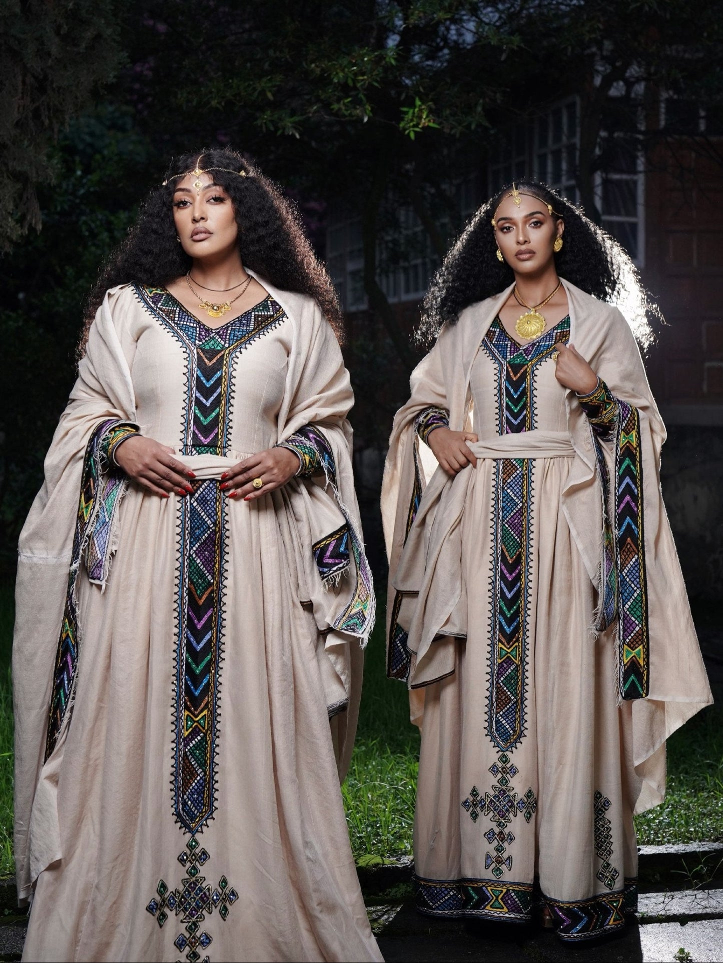 Regal Violet Chevron Habesha Kemis Online Handloomed Traditional Ethiopian Clothing For Festive 1085
