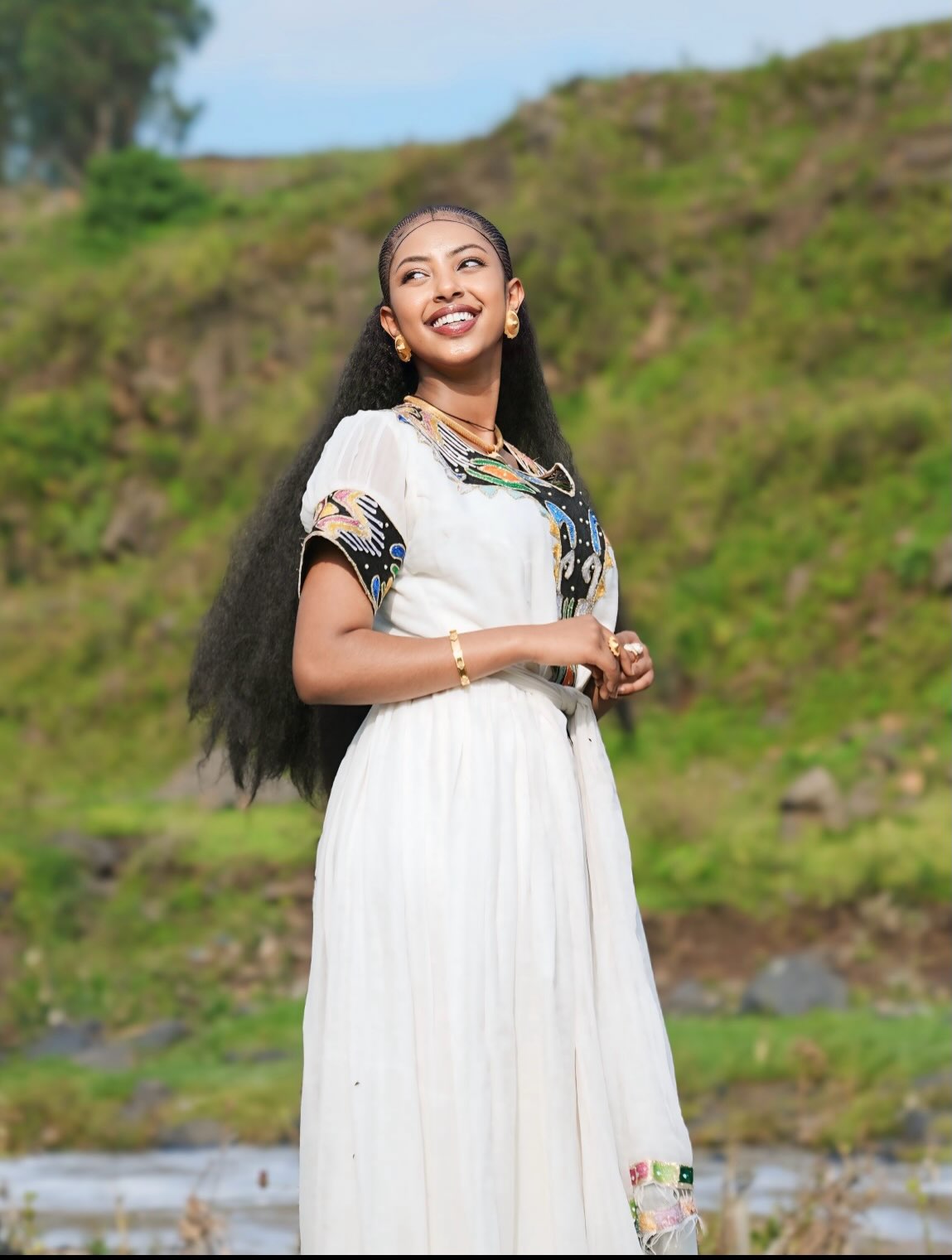 Onyx Vibrant Geometry Habesha Kemis Online Handloomed Traditional Ethiopian Clothing Stylish Habesha Dress 1088