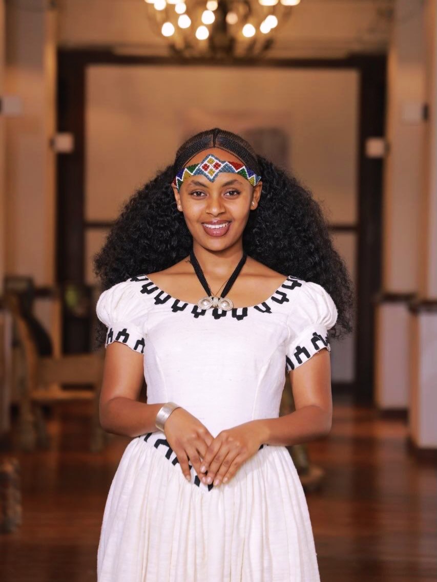 Monochrome Black Embroidery Habesha Kemis Online Classic Traditional Ethiopian Clothing 1084