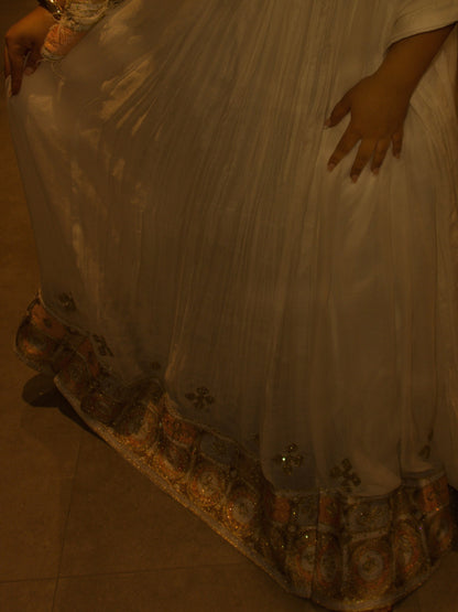 Sleeveless Ethiopian Habesha Attire Golden Embroidery Habesha Dress Graceful Traditional Detailing 1123