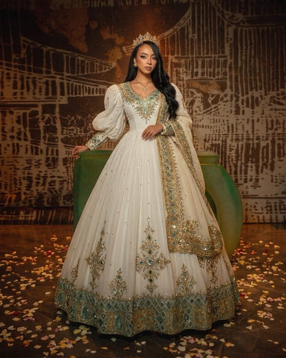 AI-Generated Habesha Traditional Dress Ethiopian Wedding Dress