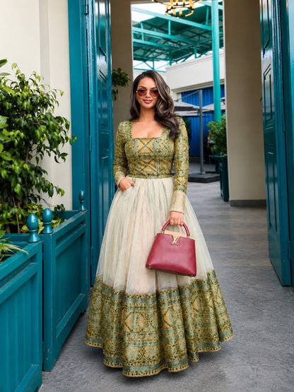 Shop AI-Generated Habesha Kemis Online Sage Green Ethiopian Traditional Dress