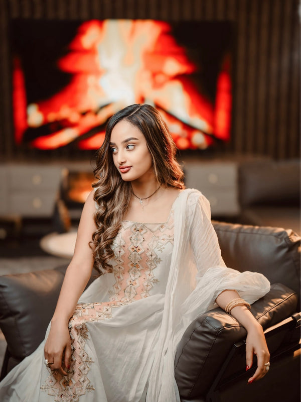 Blush Peach & Gold Filigree Lattice Habesha Kemis Sleeveless Square Neck Ethiopian dress Gown 1176