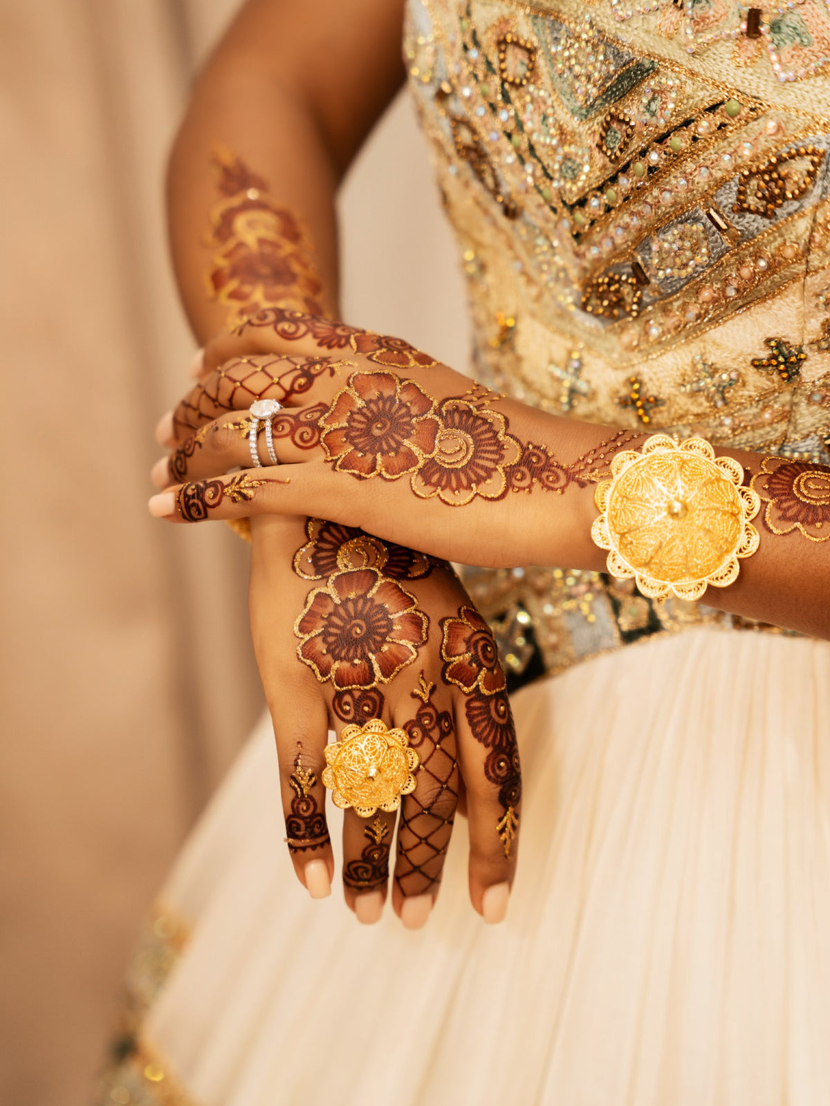 Sage & Champagne Gold Basque Corset Square-Neck Habesha Dress Traditional Ethiopian Wedding dress 1268