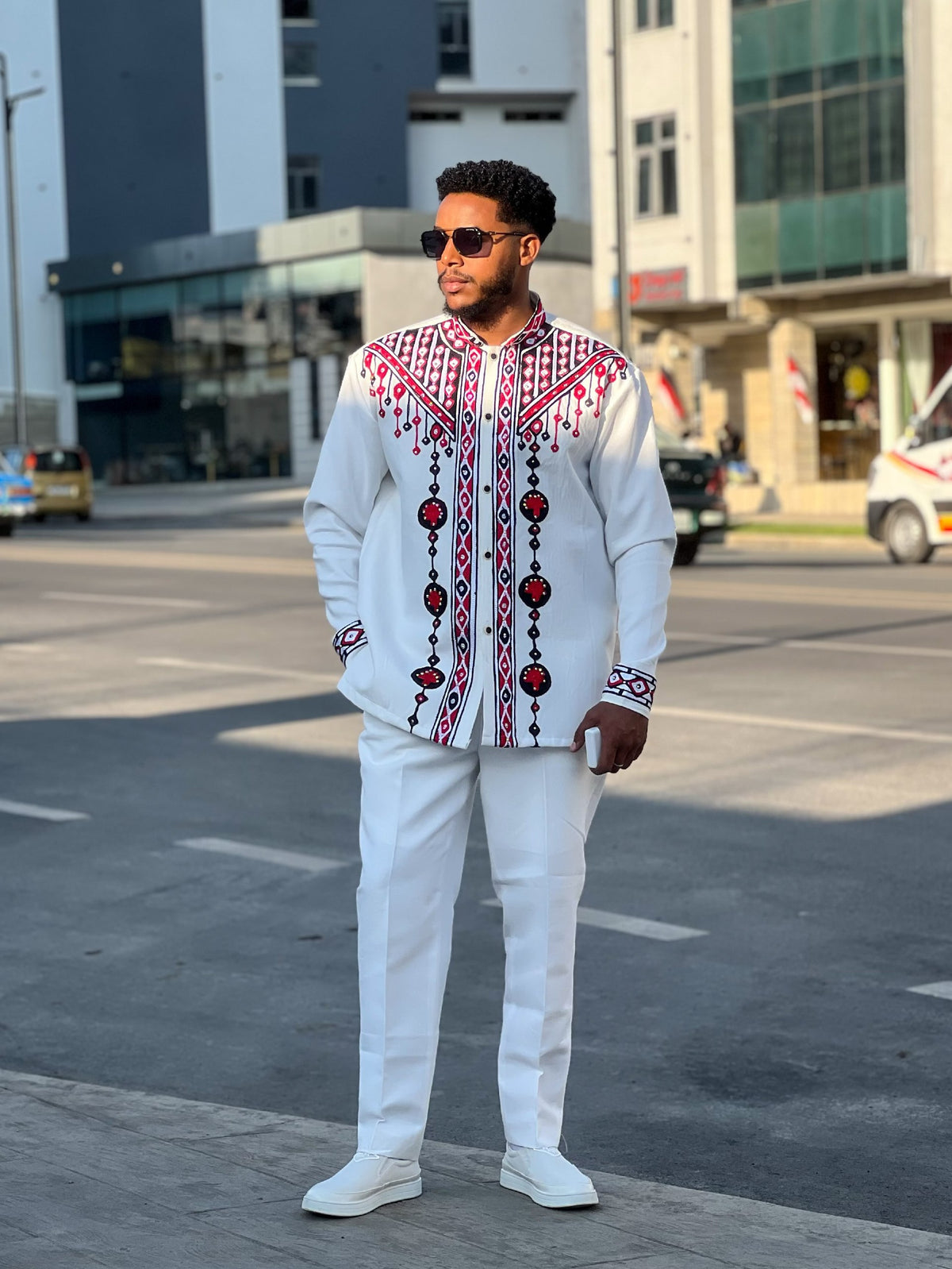 Custom Handwoven Oromo Men's Two-Piece Suit Habesha men's outfit