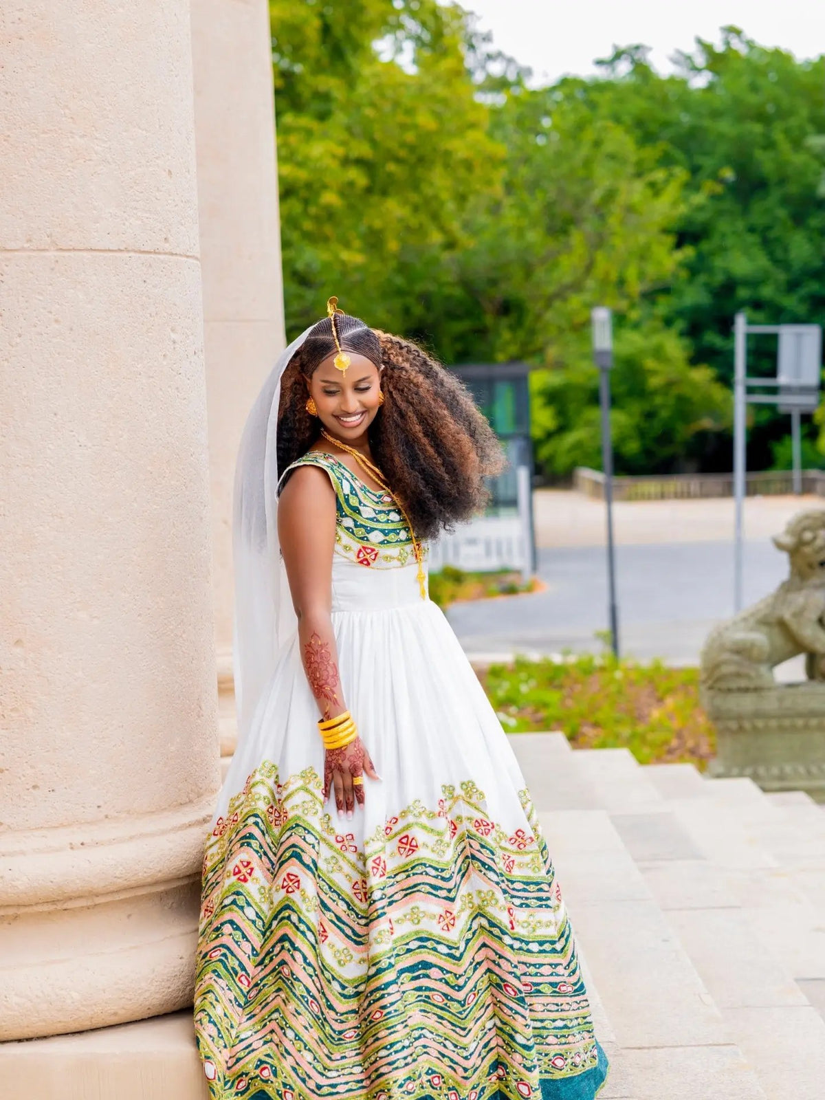 Exquisite Colorful Embroidered Ethiopian Wedding Dress Handcrafted Habesha Cloth & Traditional Ethiopian Wedding Dress 1364