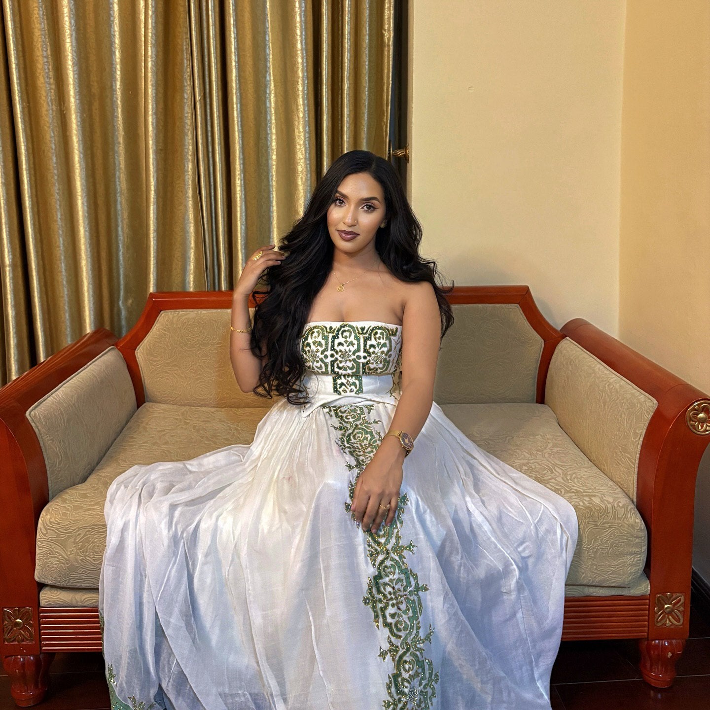 Strapless Ethiopian Traditional Dress Habesha Dress For Festive  Stunning Habesha Kemis 122