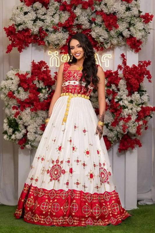 Elegant Habesha Dress Traditional Ethiopian Wedding Dress & Cultural Clothing